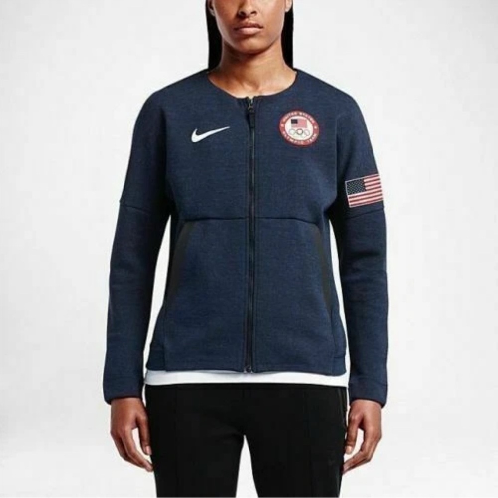 Nike Women's Team Usa Tech Fleece Full zip Bomber Jacket